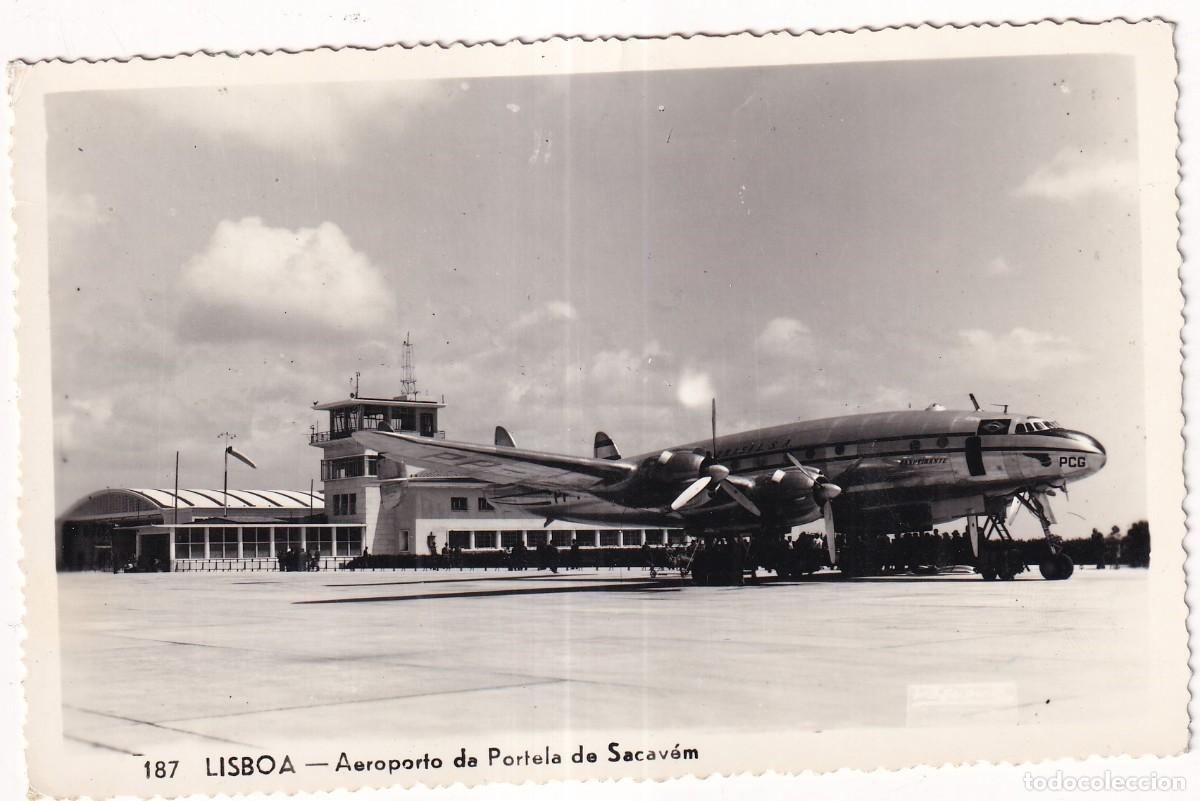 Postales: Lisboa Aeropuerto 187. Aeroporto de Portela de Sacav&eacute;m. Loty. Sin circular.