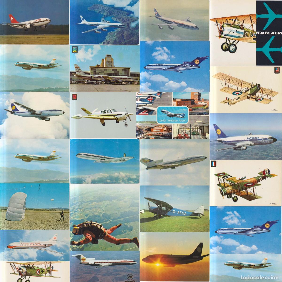 Postales: LOTE 25 POSTALES MODERANS DE AVIONES
