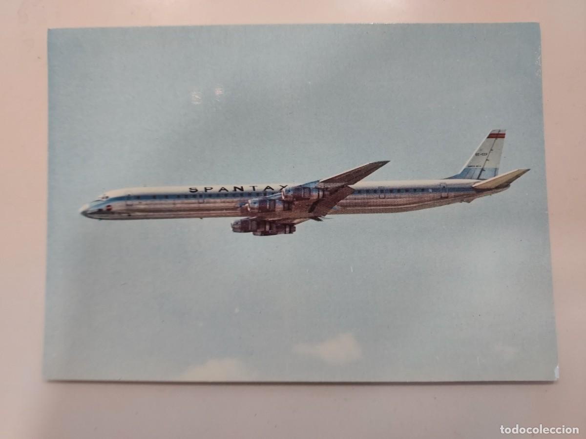 Postales: POSTAL AEROLINEA SPANTAX. AVION DOUGLAS SUPER DC-8/61. SIN CIRCULAR. 1974