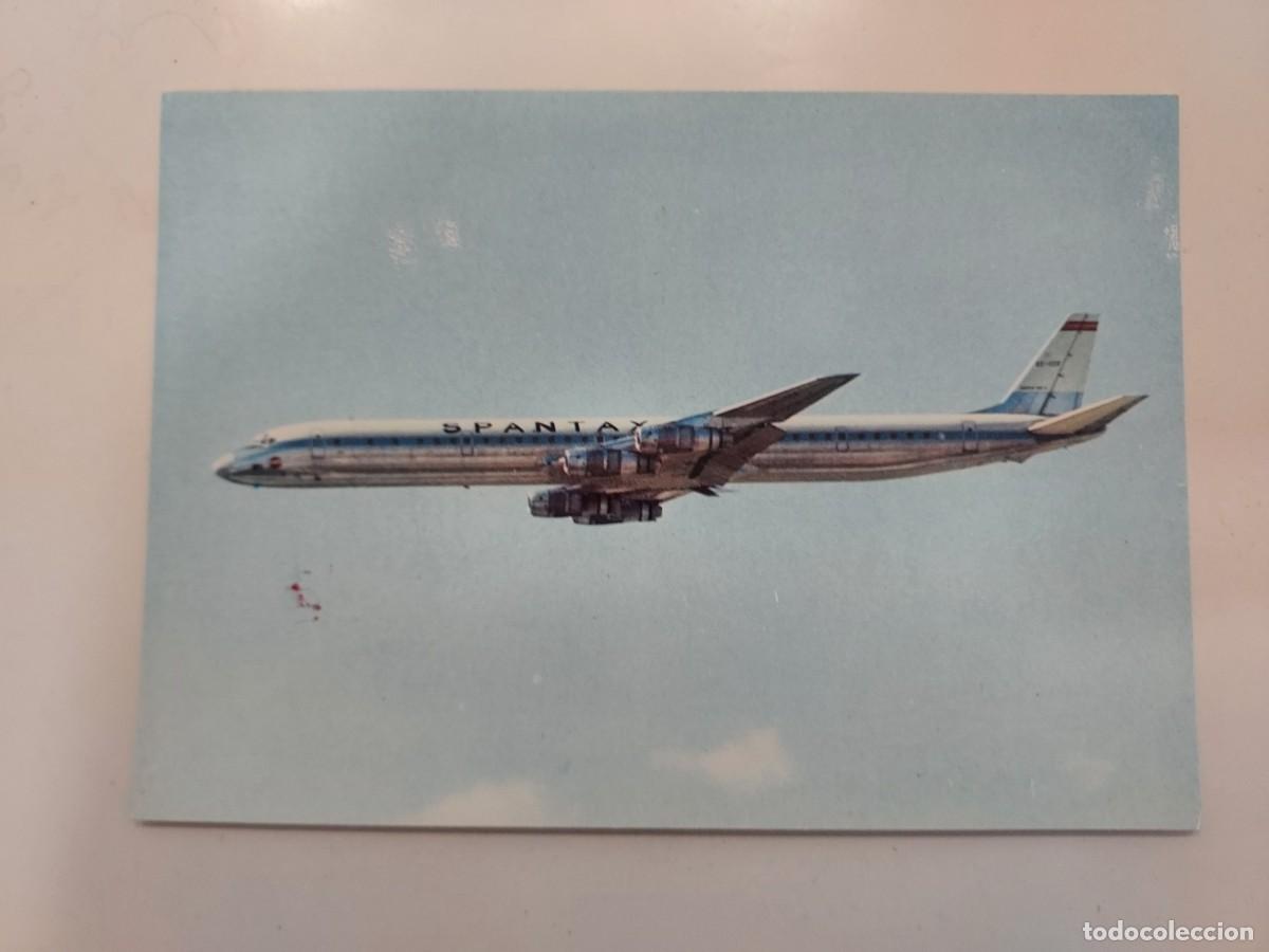 Postais: POSTAL AEROLINEA SPANTAX. AVION DOUGLAS SUPER DC-8/61. SIN CIRCULAR. 1974