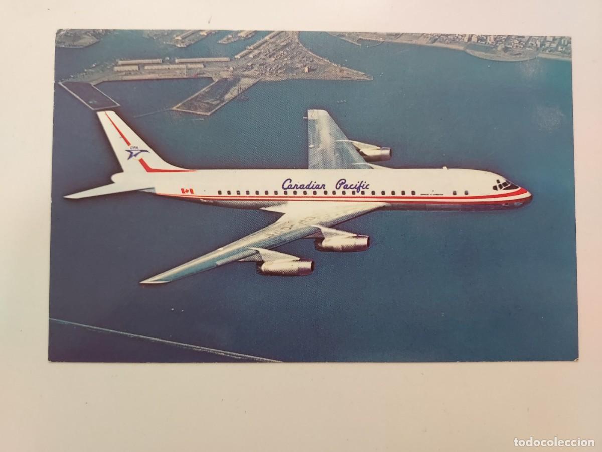 Postales: POSTAL AEROLINEA CANADIAN PACIFIC AIRLINES SUPER DC 8 JET. CIRCULADA CANADA 1969