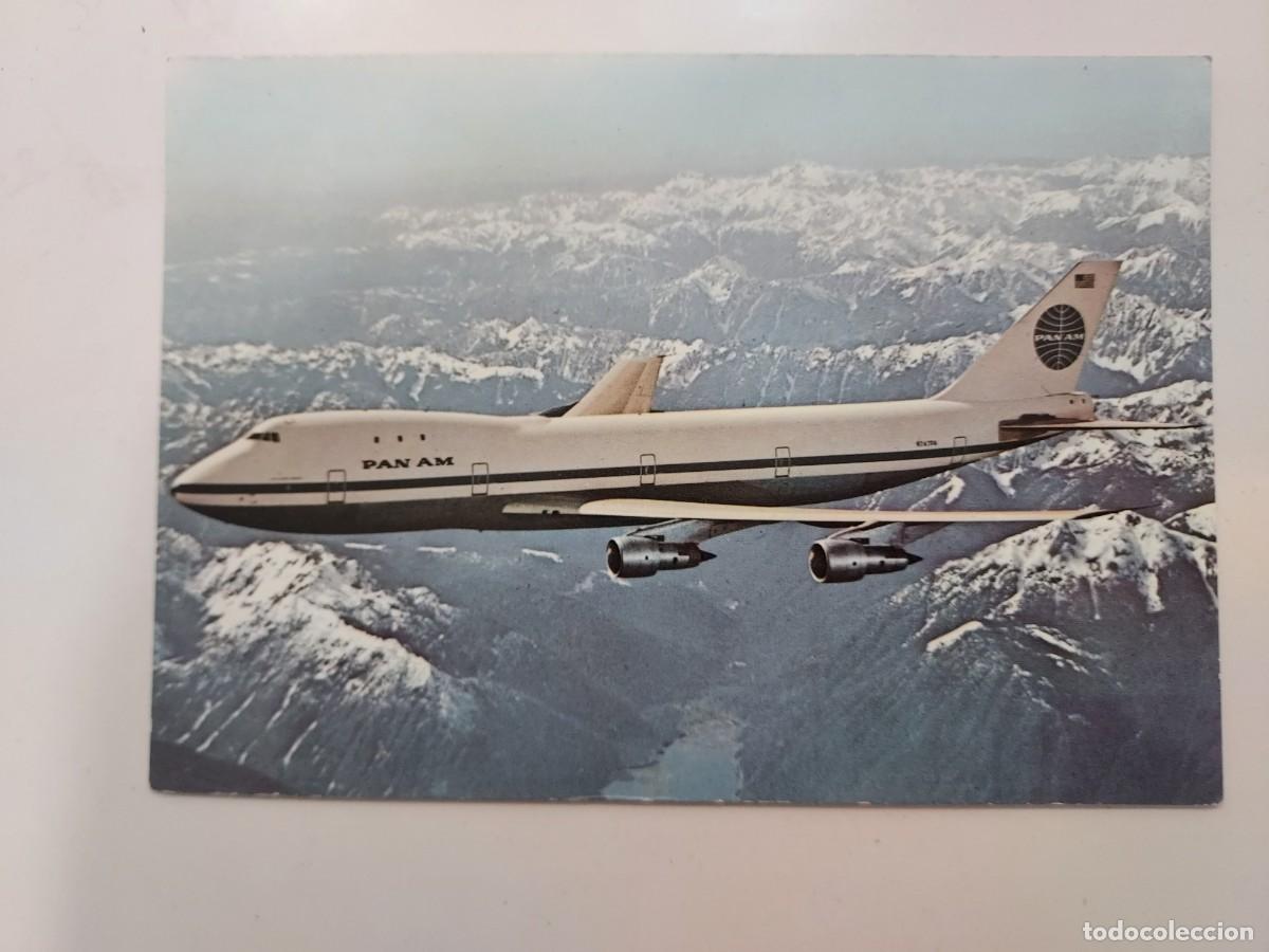 Postales: POSTAL AEROLINEA PAN AMERICAN AVION PAN AM BOEING 747 IN FLIGHT. SIN CIRCULAR