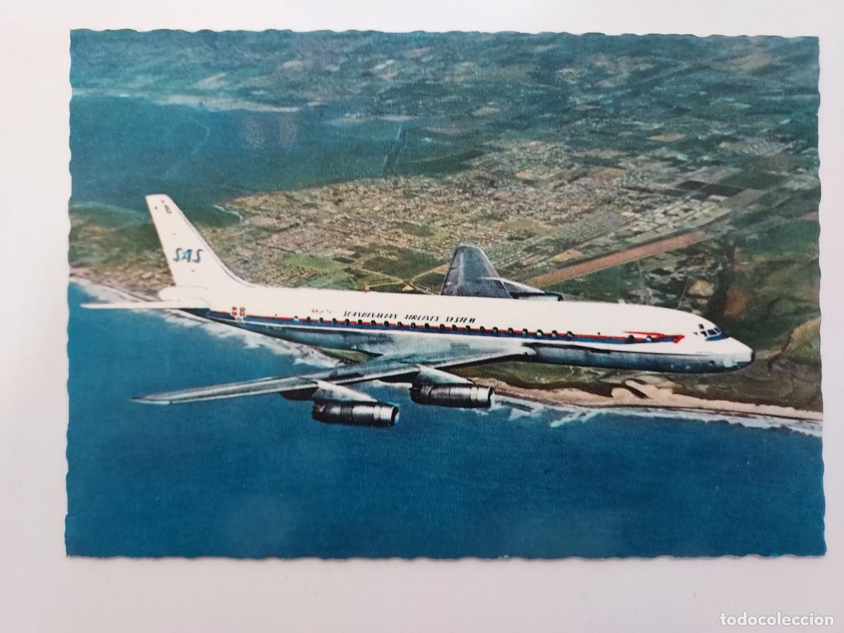 Postales: POSTAL AEROLINEA SCANDINAVIAN AIRLINES SYSTEM SAS DOUGLAS DC-8C. SIN CIRCULAR