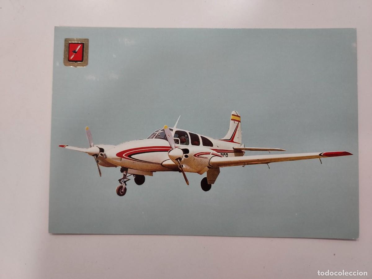 Postales: POSTAL AVIONETAS DEPORTIVAS BEECHCRAFT TRAVELAIR D, 95 REAL AEROCLUB BARCELONA SABADELL. ESCRITA
