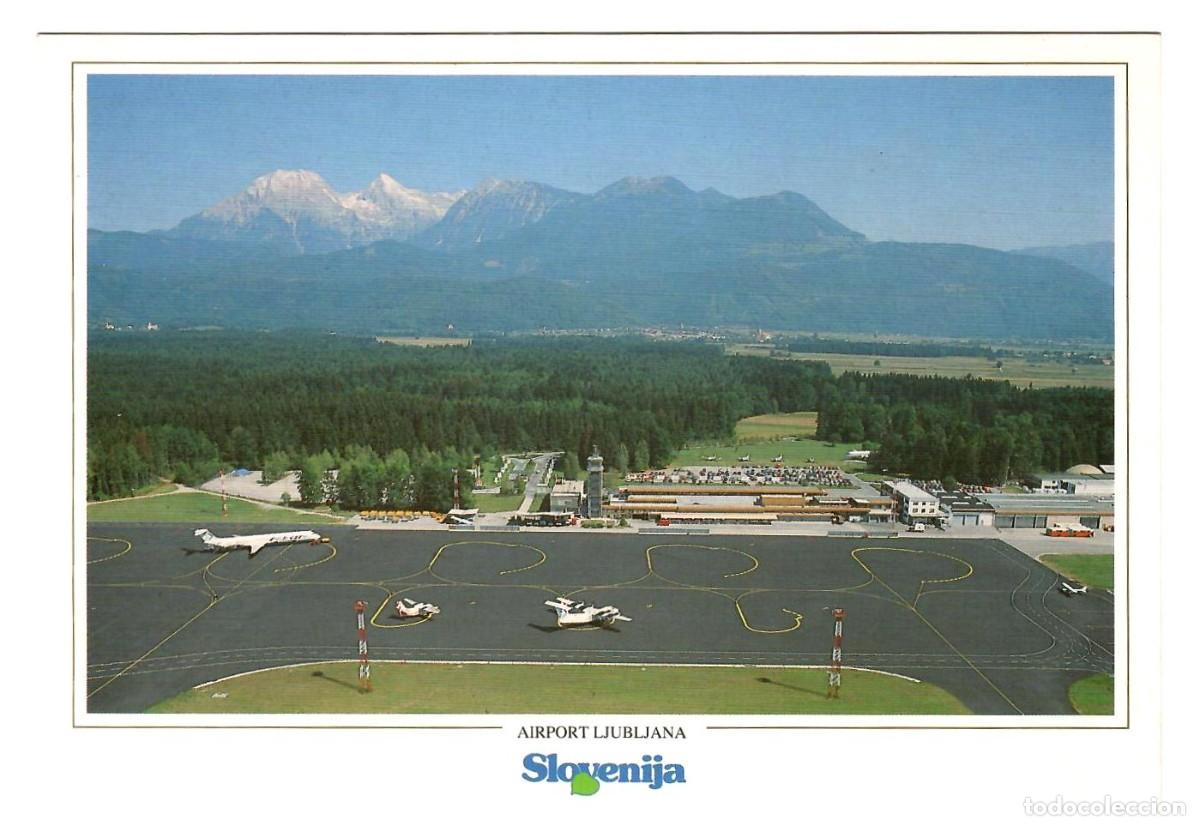 Postales: LUBLIANA / LJUBLJANA, Eslovenia. Aeropuerto de Brnik. Ed. Art Mat, Ljubljana. Nueva sin escribir.