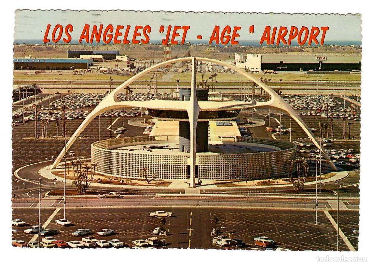 Postales: LOS ANGELES, California (USA). Aeropuerto. Escrita y circulada a Hospitalet de Llobregat en 1967.