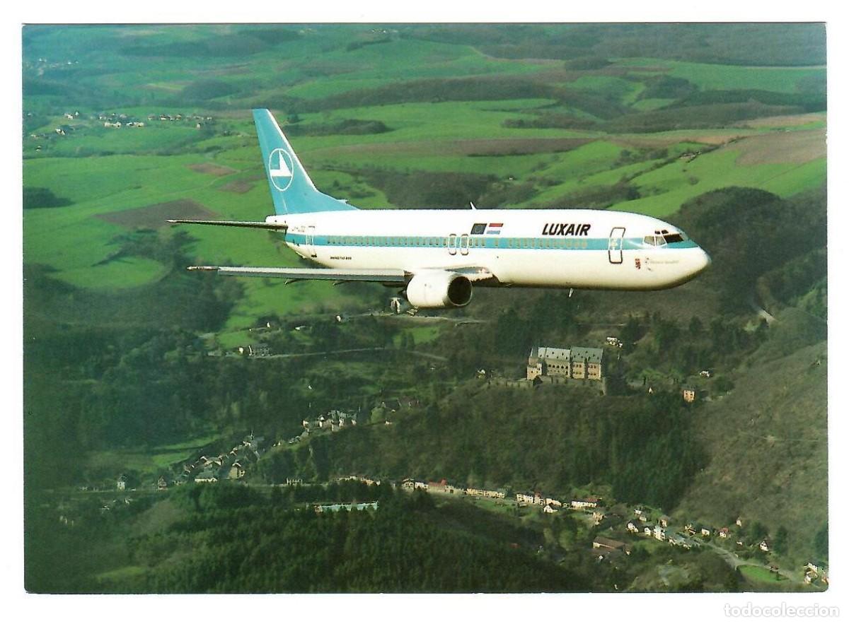 Postales: LUXAIR (Luxemburgo). Boeing 737-400. Edici&oacute;n de la compa&ntilde;&iacute;a a&eacute;rea.