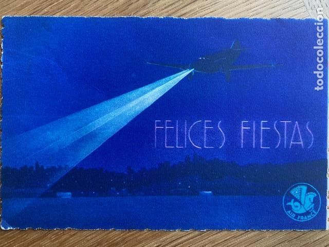 Postales: Air France. 1935. Targeta felicitacion Fiestas.