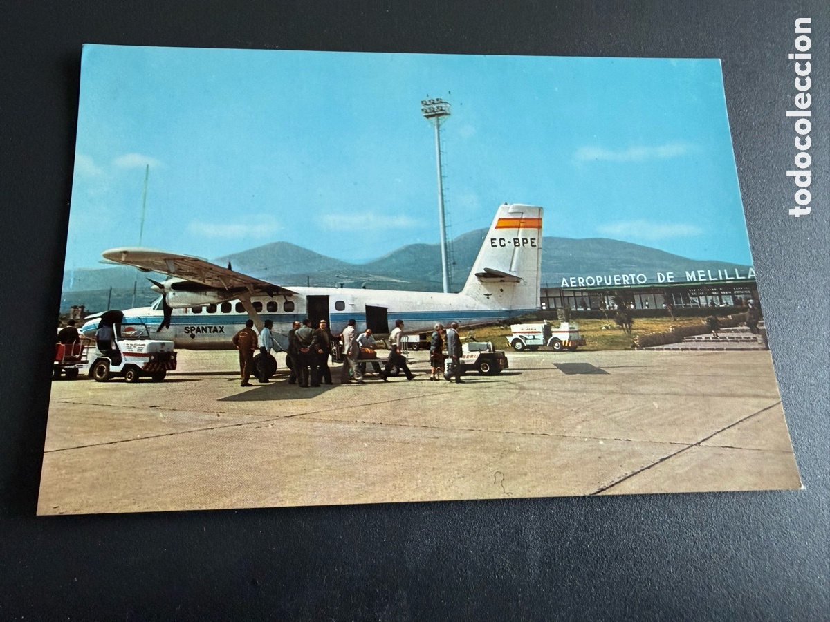 Postales: Postal MELILLA. n 7. Aeropuerto de Melilla. Recuerdo a un Avi&oacute;n
