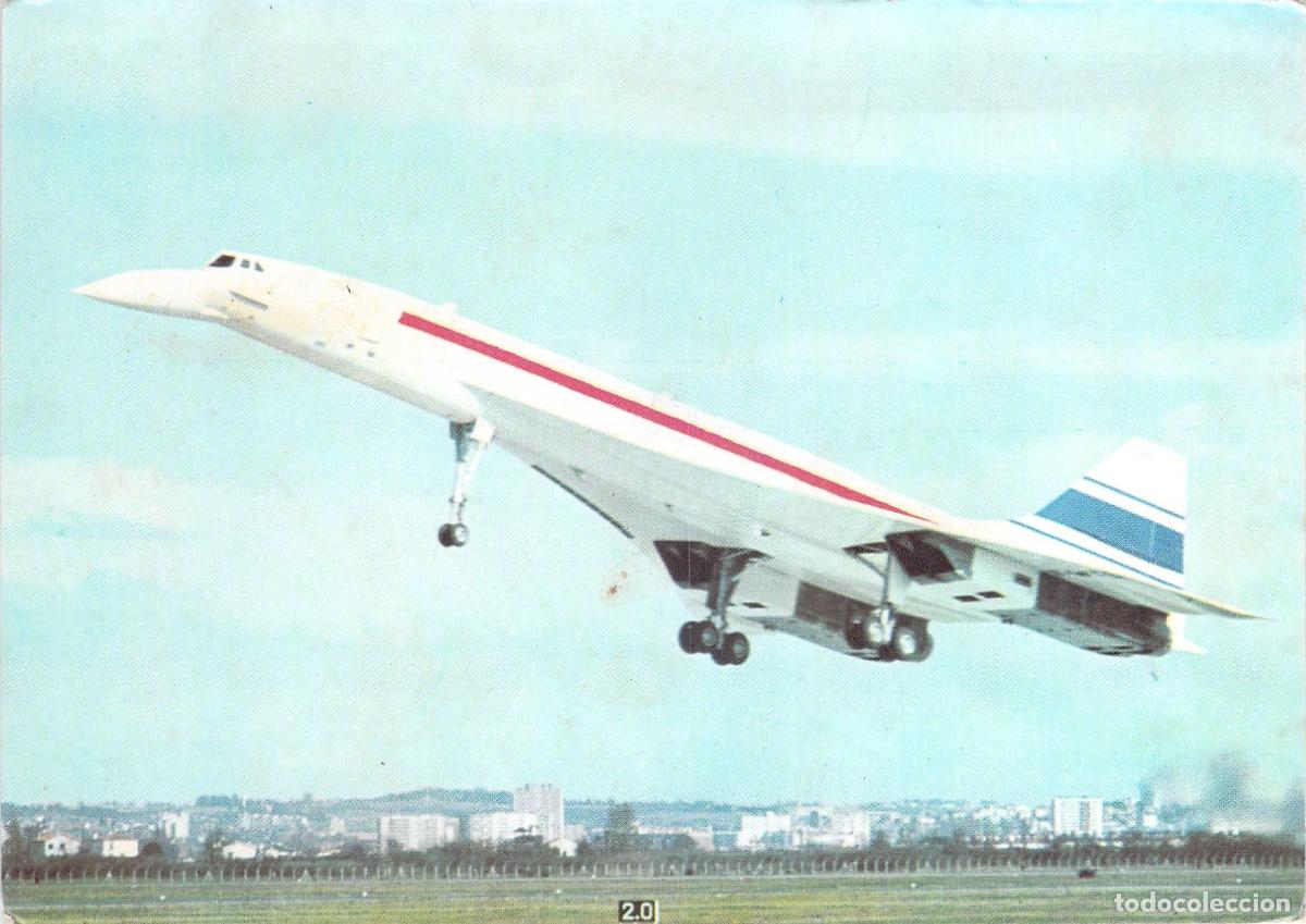 Postales: Postal del Avi&oacute;n Supers&oacute;nico Concorde en Pleno Vuelo