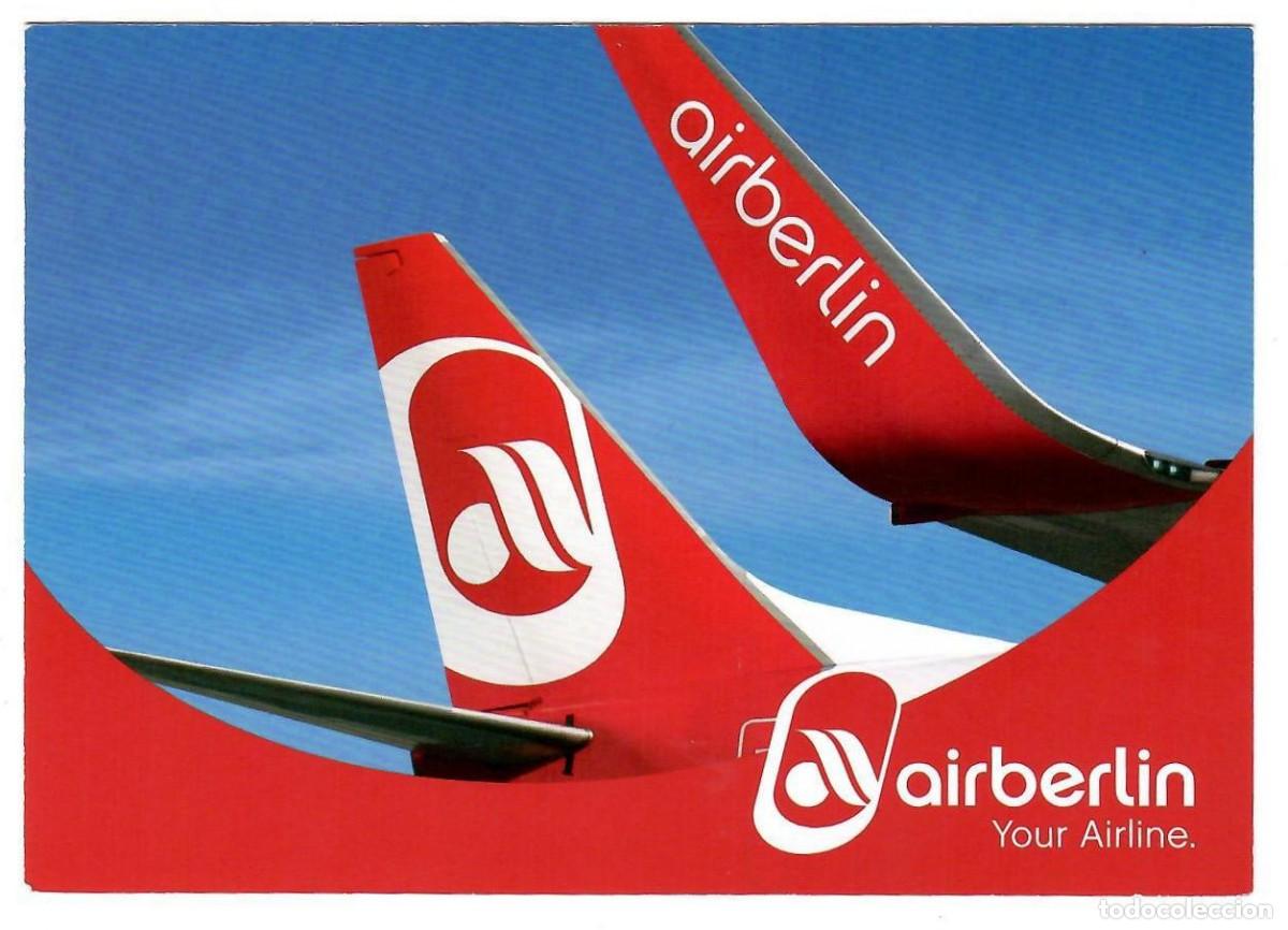 Postales: AIRBERLIN. Tarjeta postal publicitaria. Boeing 737-800. Nueva, sin escribir.