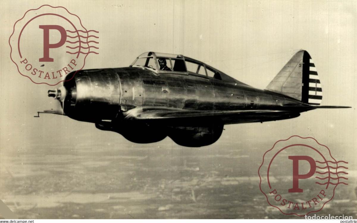 Postcards: RPPC USA Jagd-Flugzeug vom Typ Seversky P 35 der USAF REAL PHOTO POSTCARD. AVIACI&Oacute;N