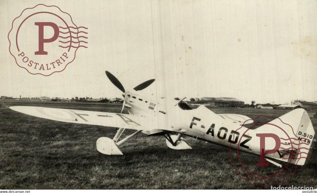Postcards: RPPC FRANCE JACHTVLIEGTUIG DEWOITINE D 510 REAL PHOTO POSTCARD. AVIACI&Oacute;N