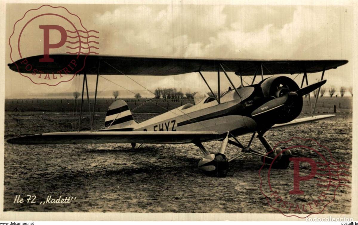 Postcards: RPPC DEUTSCHLAND GERMANY HE 72 KADETT REAL PHOTO POSTCARD. AVIACI&Oacute;N