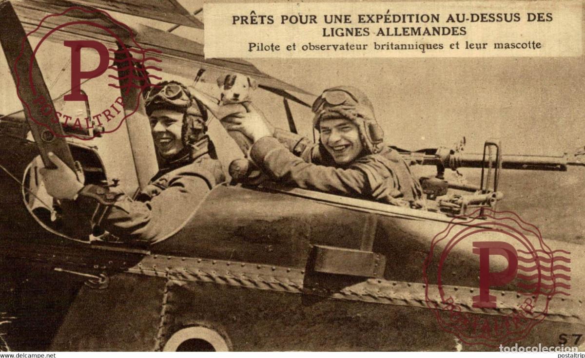 Postales: Pr&ecirc;ts pour une exp&eacute;dition au-dessus des lignes allemandes PILOTE ET OBSERVATEUR BRITANNIQUES ET LEUR