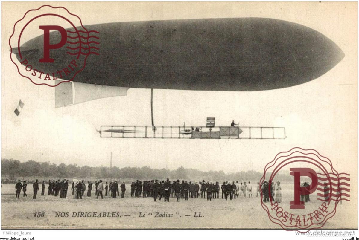 Postales: Carte Postale Ancienne Aviation - Nos Dirigeables. Le Zodiac - A&eacute;rostation