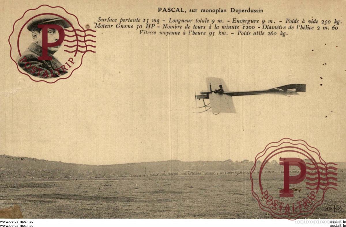 Postales: RARE PASCAL SUR MONOPLAN DEPERDUSSIN - Foto 1