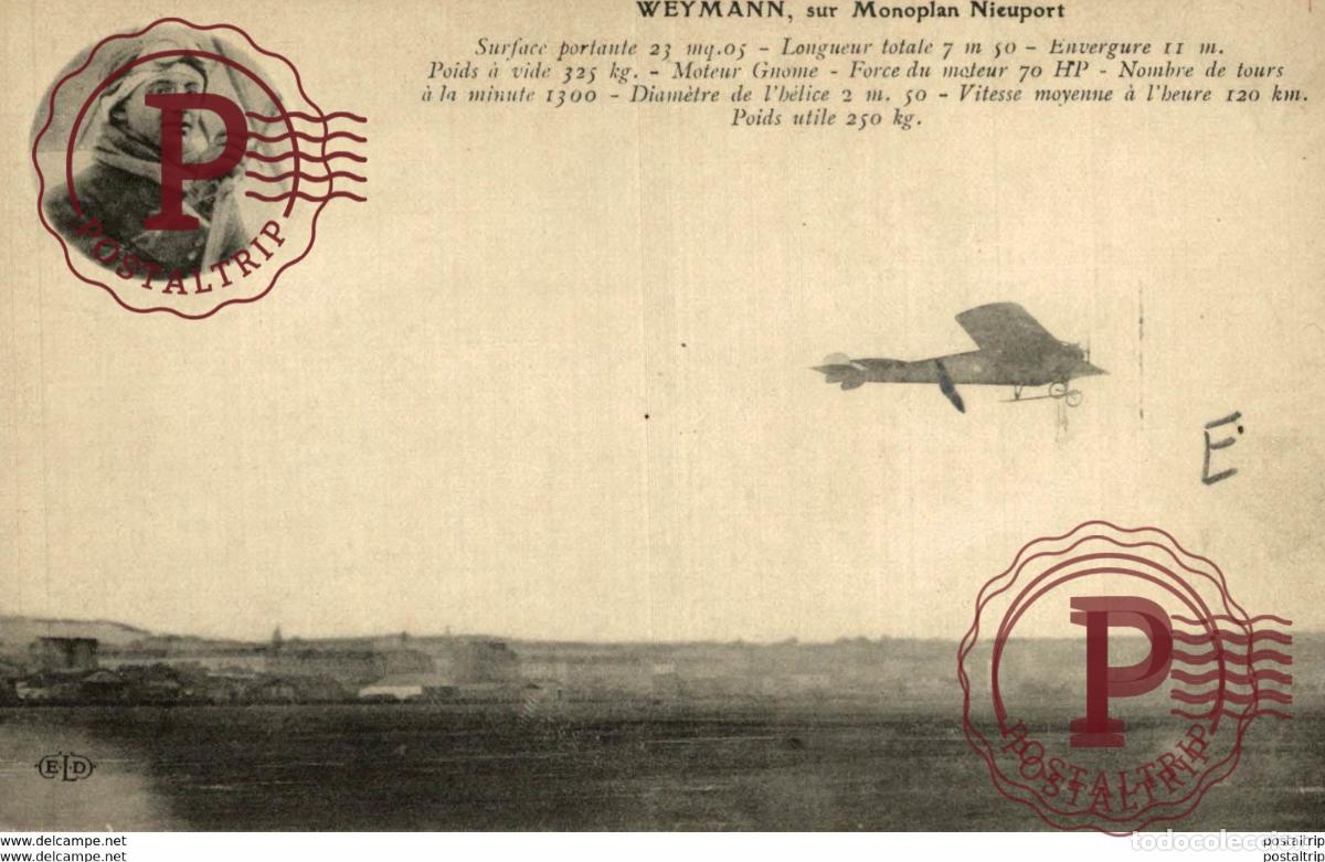 Postales: WEYMANN, sur monoplan Nieuport