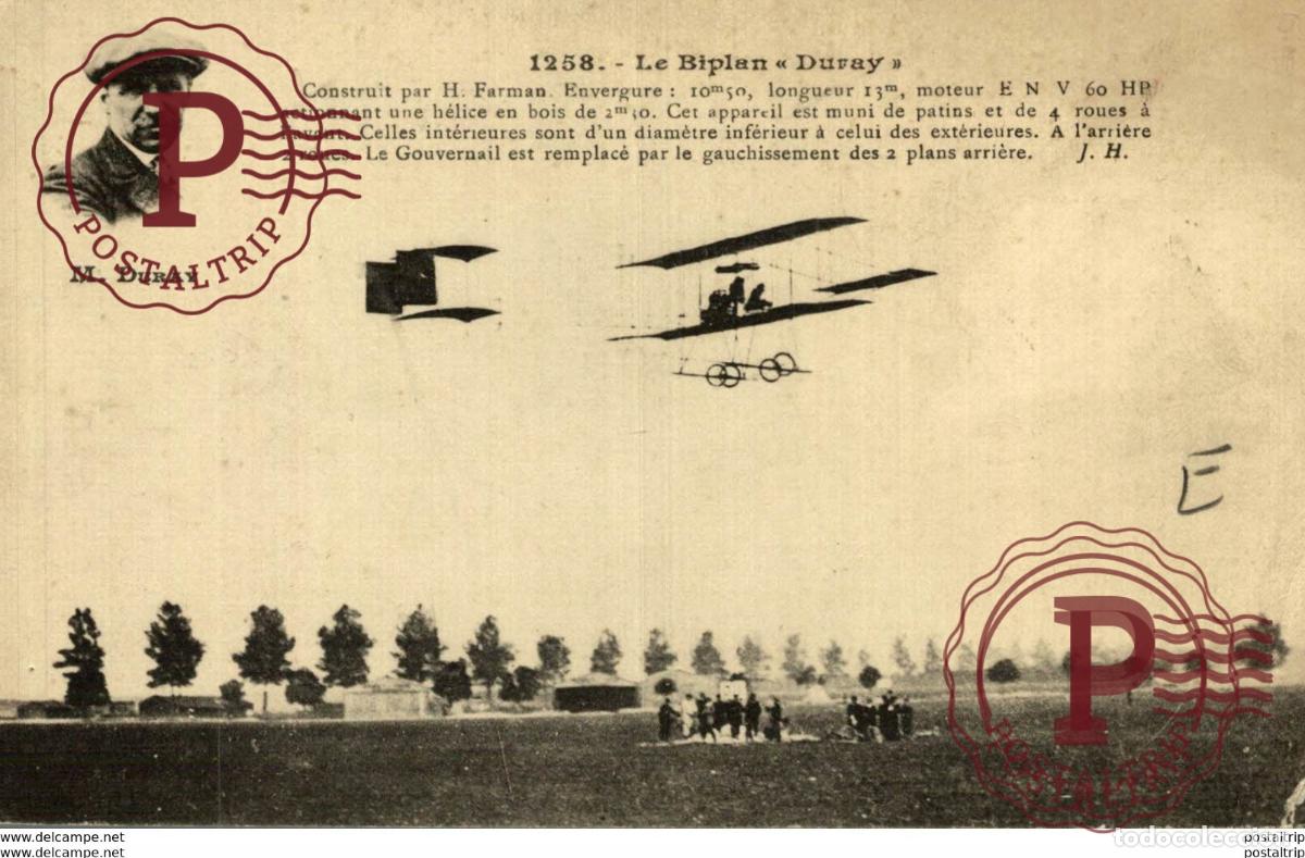 Postales: M. DURAY, LE BIPLAN DURAY - Foto 1