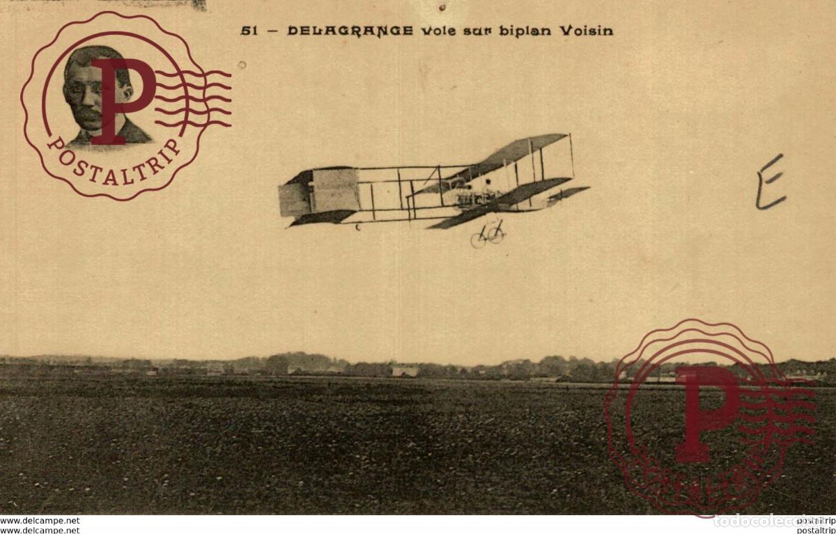 Postales: DELAGRANGE VOLE SUR BIPLAN VOISIN - Foto 1