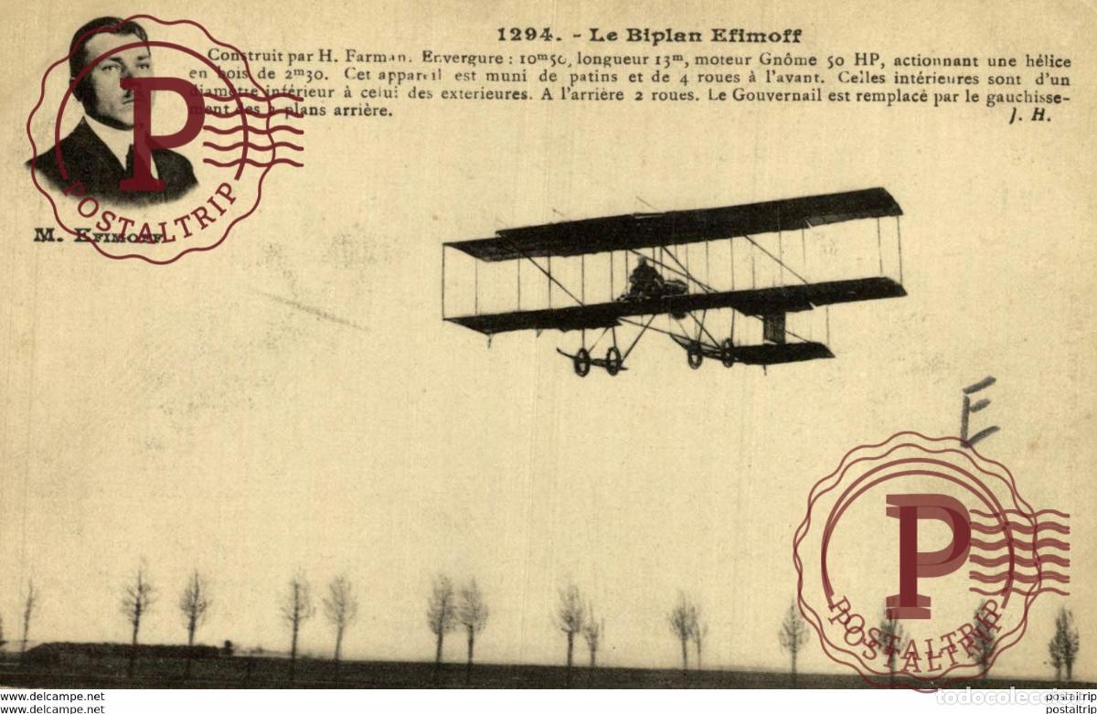 Postales: M. EFIMOFF, LE BIPLAN EFIMOFF - Foto 1