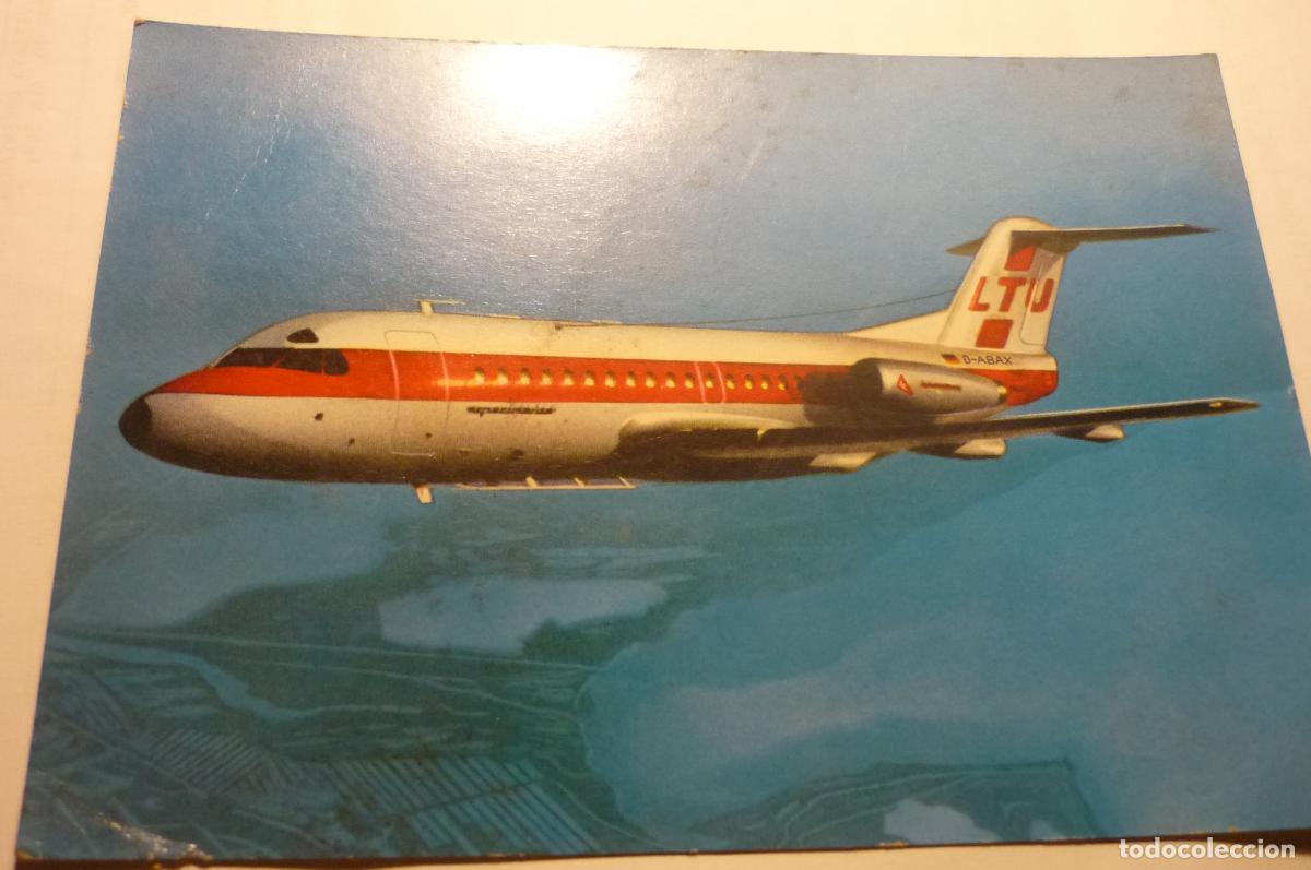 Postales: postal extranjera avion cia ltu fokker f 28