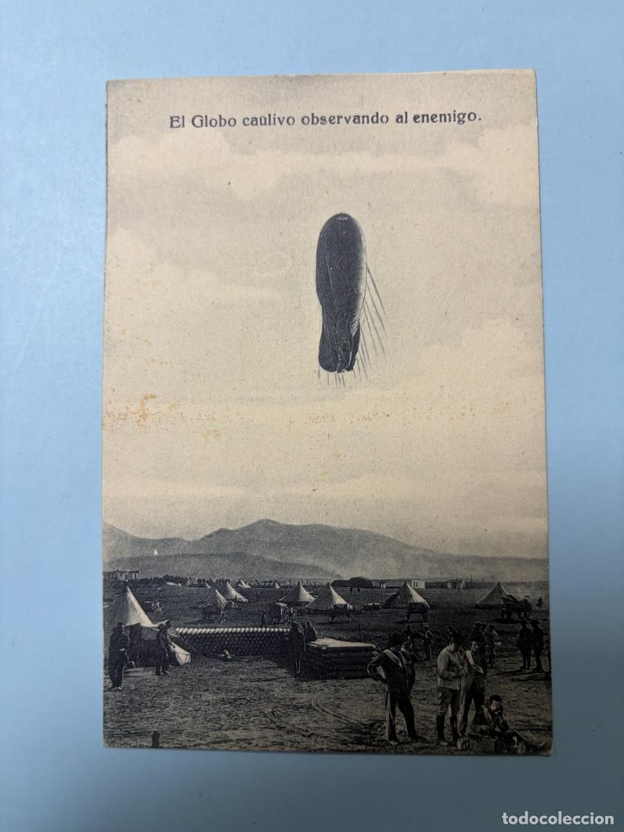 Postales: TARJETA POSTAL. EL GLOBO CAULIVO OBSERVANDO AL ENEMIGO. M. ARRIBAS
