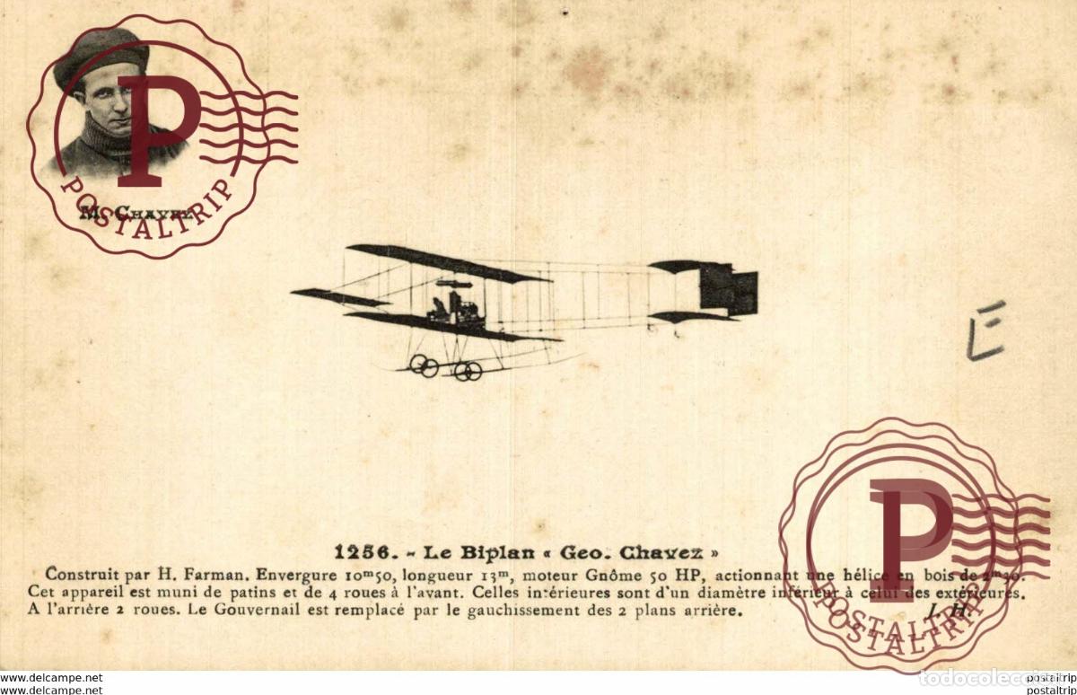 Postales: M. CHAVEZ, LE BIPLAN GEO-CHAVEZ - Foto 1