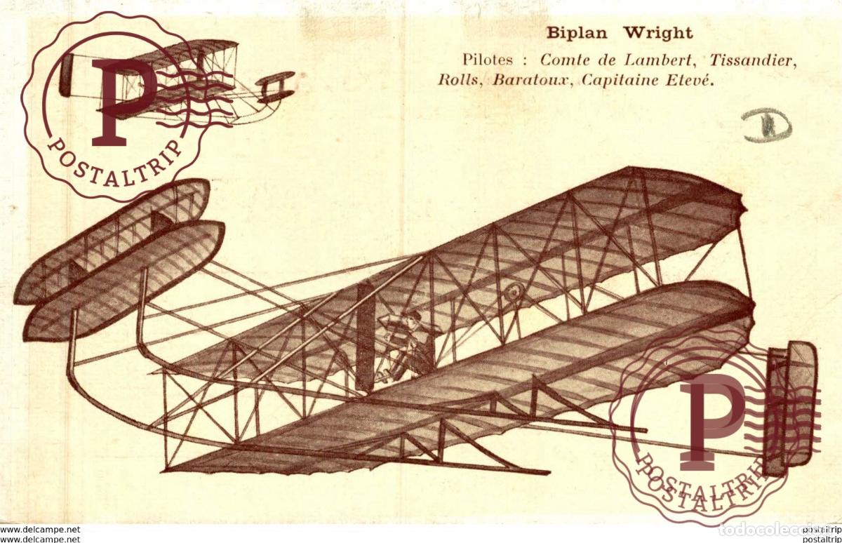 Postales: BIPLAN WRIGHT. AVIACI&Oacute;N - Foto 1