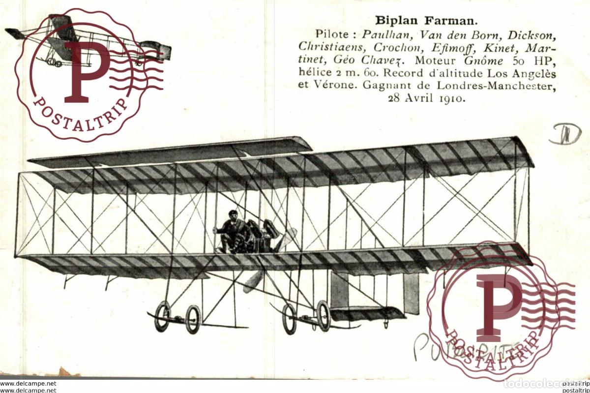 Postales: BIPLAN FARMAN. AVIACI&Oacute;N - Foto 1