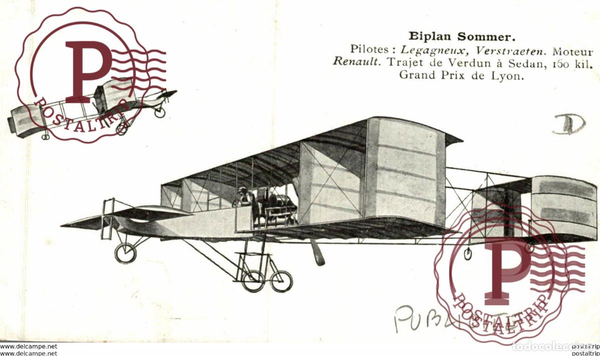 Postales: BIPLAN SOMMER. AVIACI&Oacute;N - Foto 1