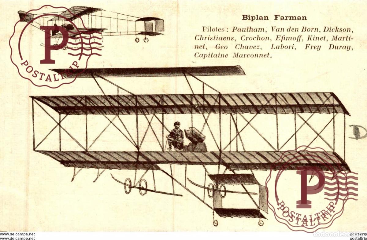 Postales: BIPLAN FARMAN. AVIACI&Oacute;N - Foto 1