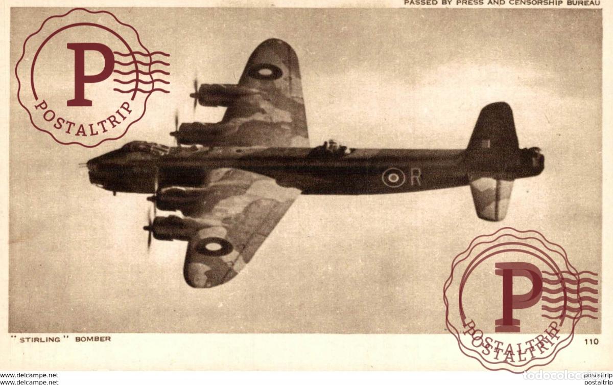 Postales: STIRLING BOMBER PASSED BY PRESS AND CENSORSHIP BUREAU
