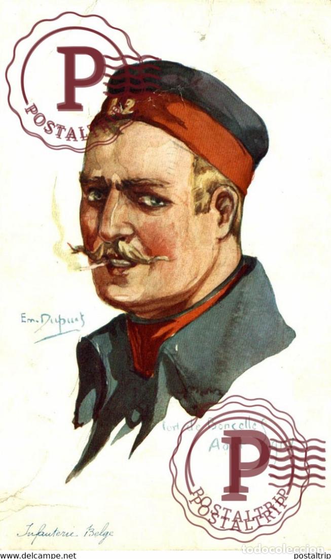 Postales: EMILE DUPUIS SERIE NOS ALLI&Eacute;S N&deg; 5 INFANTERIE BELGE. ILUSTREUR