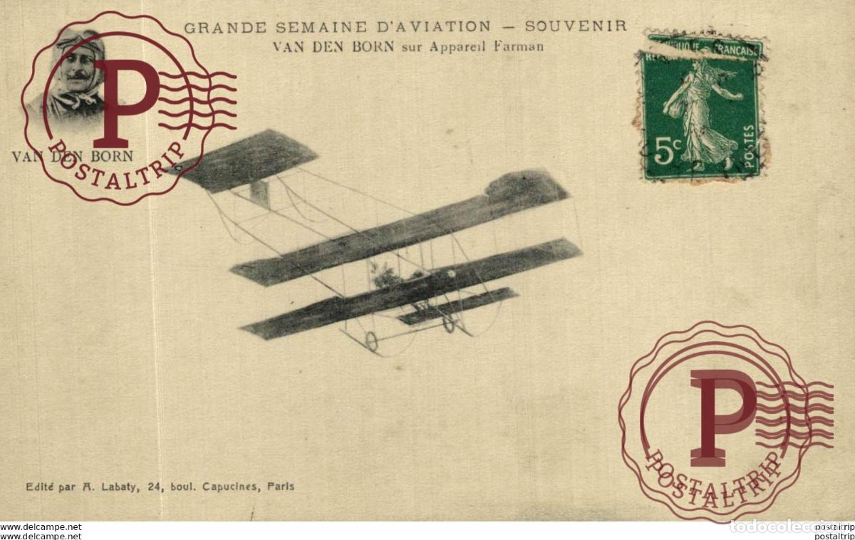 Postales: AVIATION VAN DEN BORN FARMAN - Foto 1