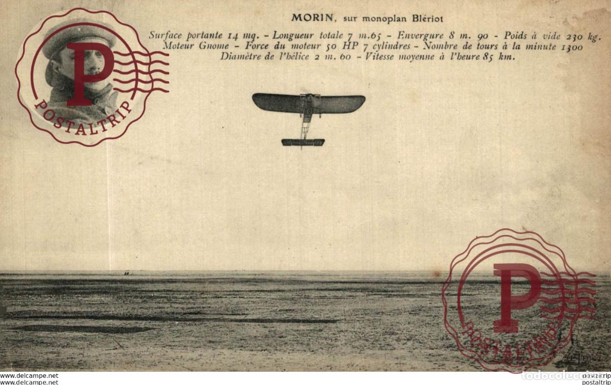Postales: MORIN, sur monoplan Bl&eacute;riot Aviation aviateur