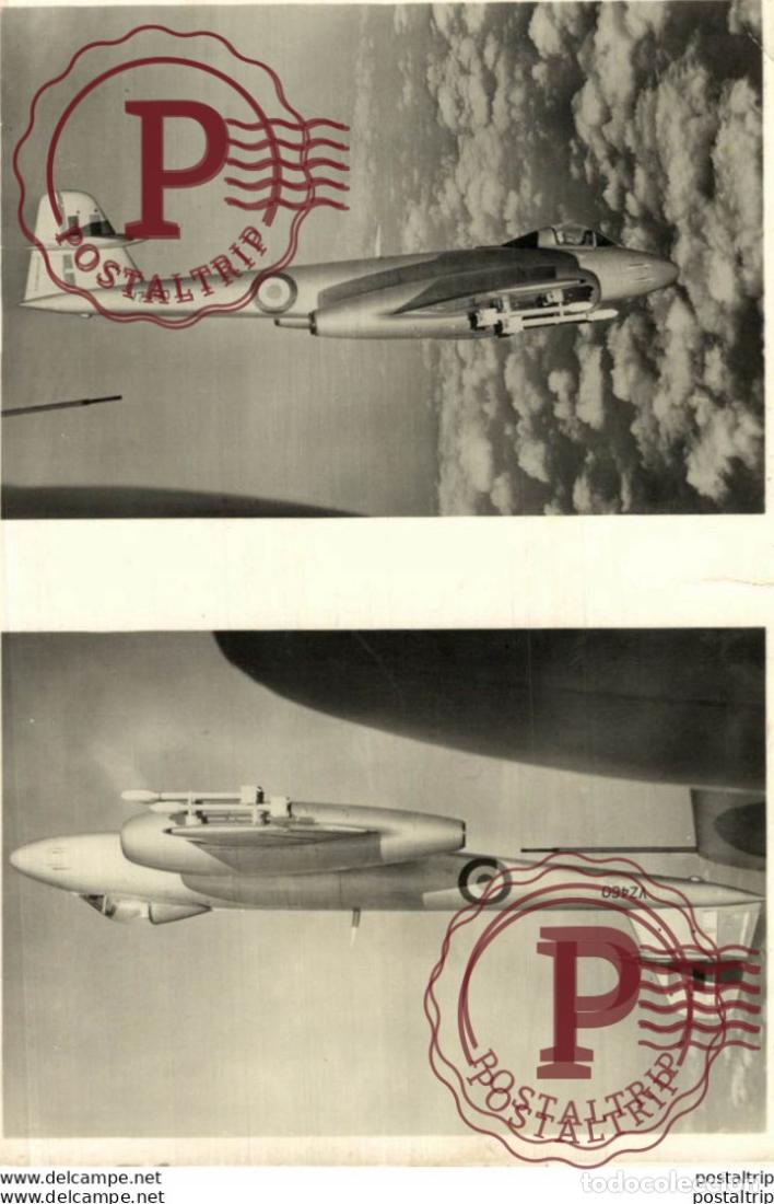 Postkarten: RPPC GLOSTER METEOR F 8 F8 AVIACI&Oacute;N REAL PHOTO POSTCARD