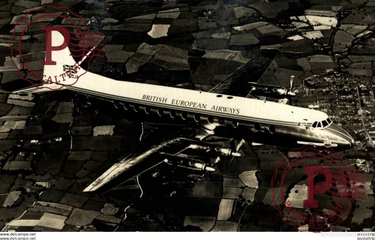 Postkarten: RPPC BRITISH EUROPEAN AIRWAYS VICKERS VISCOUNT 802 ENGLAND ROLLS ROYCE MOTER AVIACI&Oacute;N REAL PHOTO P