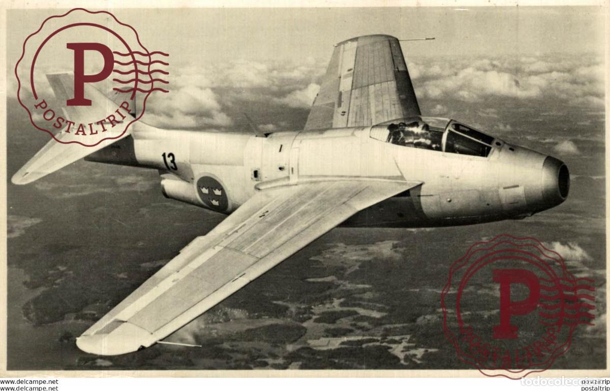 Postkarten: RPPC SAAB J-29 AVIACI&Oacute;N REAL PHOTO POSTCARD
