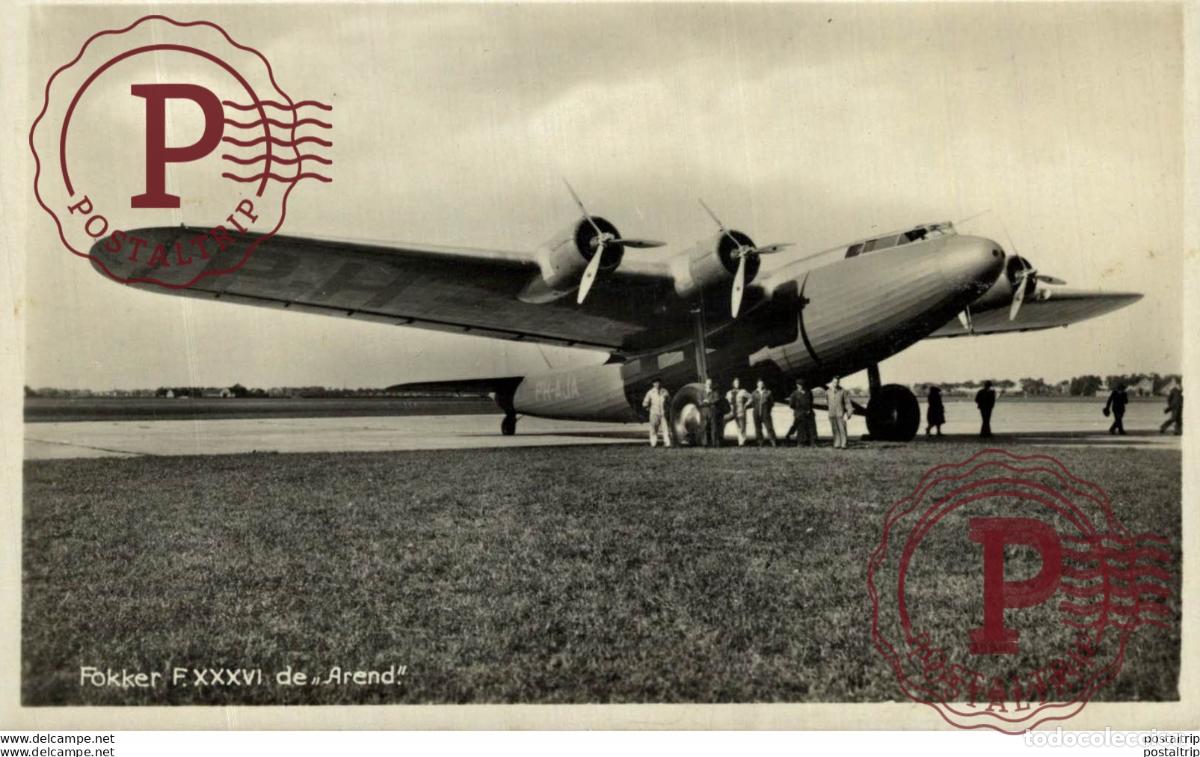 Postkarten: RPPC FOKKER F XXXVI DE AREND REAL PHOTO POSTCARD