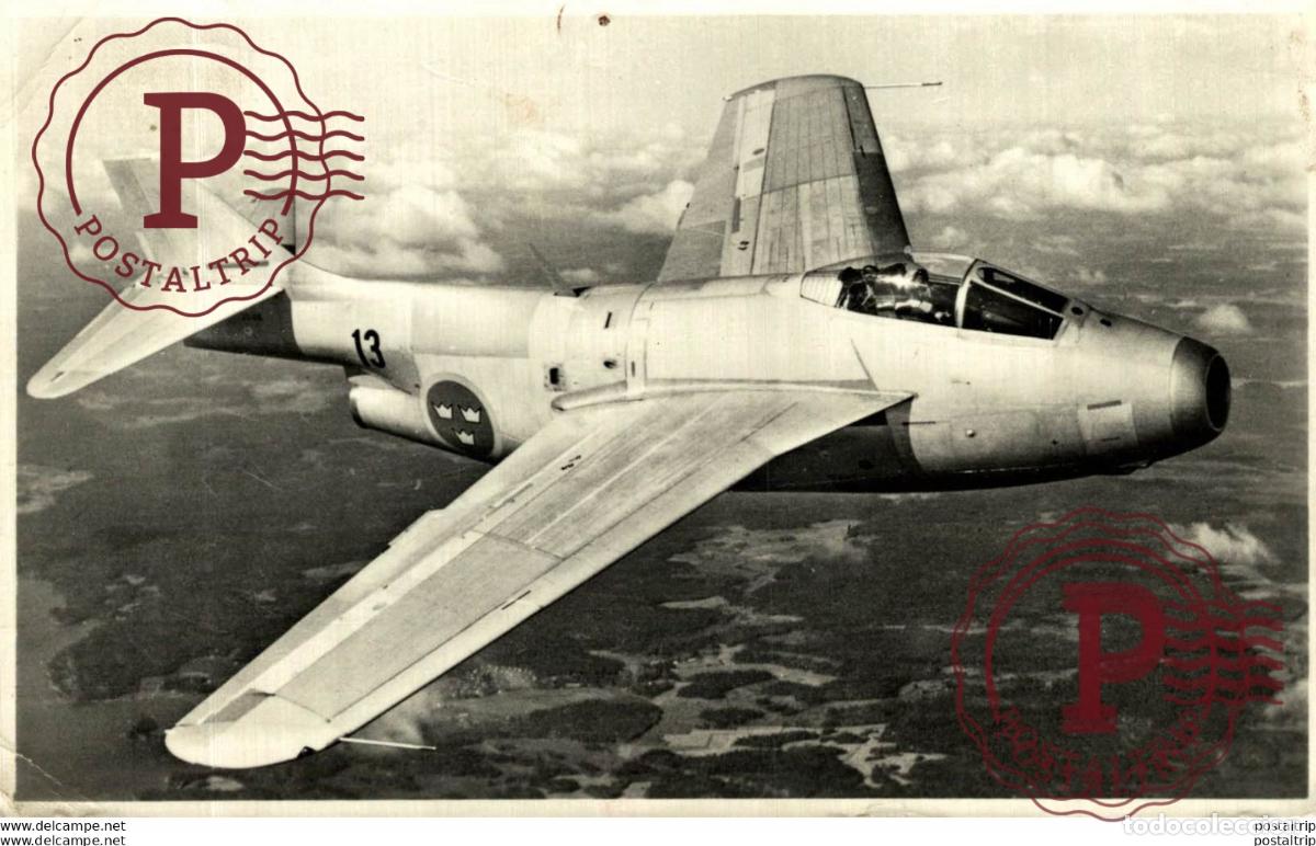 Postais: RPPC SAAB J-29 REAL PHOTO POSTCARD
