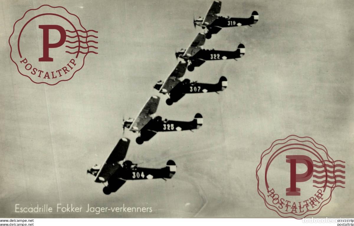 Postais: RPPC. ESCADRILLE FOKKER JAGER VERKENNERS. REAL PHOTO POSTCARD. AVIACI&Oacute;N
