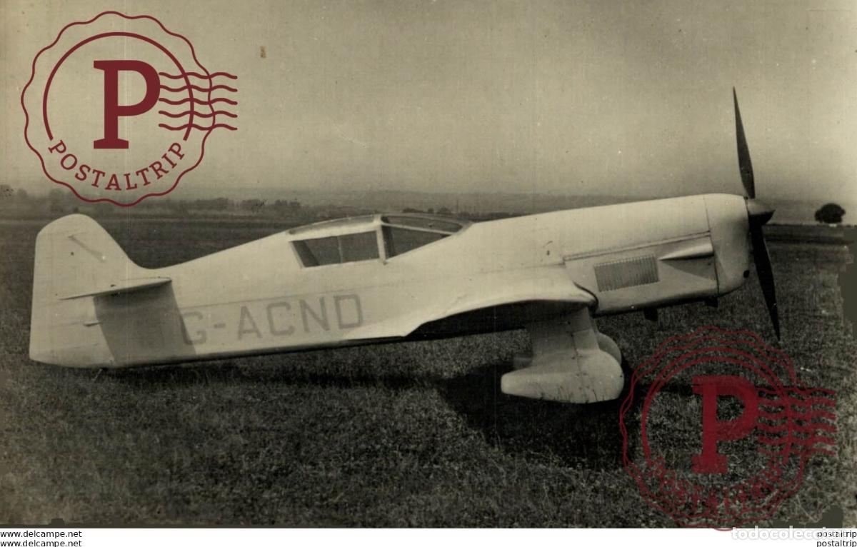 Postales: RPPC. G-ACNO ,,MEW GULL SPORTVLIEGTUIG. REAL PHOTO POSTCARD. AVIACI&Oacute;N