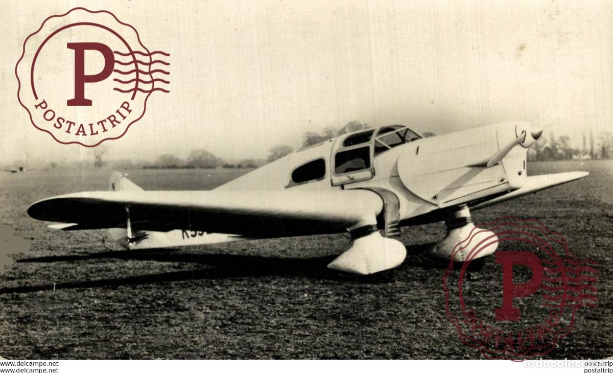 Postales: RPPC. Sportvliegtuig Miles Hawcon. REAL PHOTO POSTCARD. AVIACI&Oacute;N