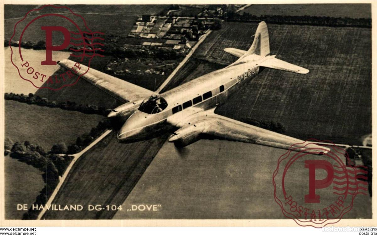Postales: RPPC. de Havilland DG-104 Dove REAL PHOTO POSTCARD. AVIACI&Oacute;N