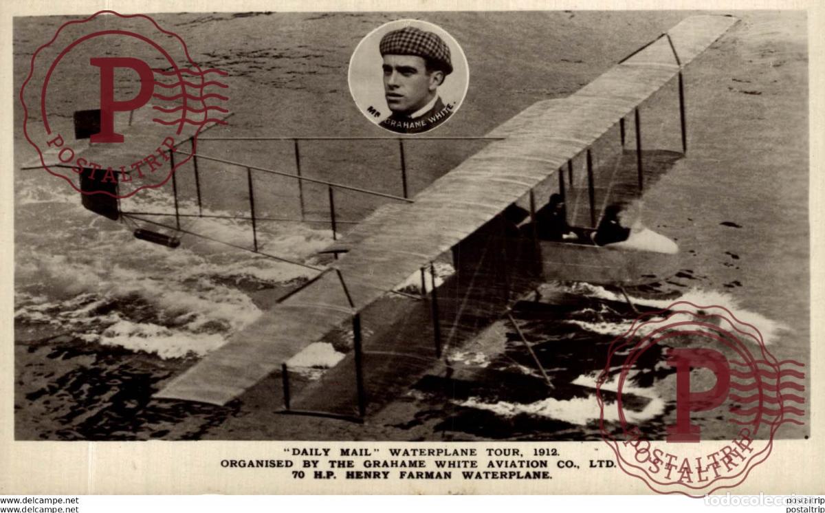 Postais: RPPC. DAILY MAIL WATERPLANE TOUR, 1912. REAL PHOTO POSTCARD. AVIACI&Oacute;N