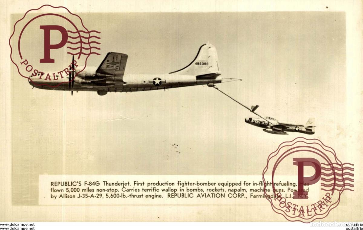 Postkarten: RPPC. Republics F-84G REAL PHOTO POSTCARD. AVIACI&Oacute;N