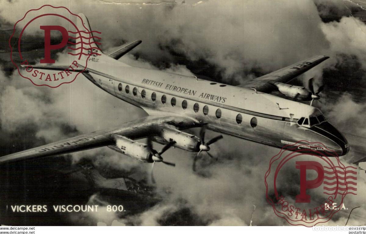 Postkarten: RPPC. VICKERS VISCOUNT 800. REAL PHOTO POSTCARD. AVIACI&Oacute;N