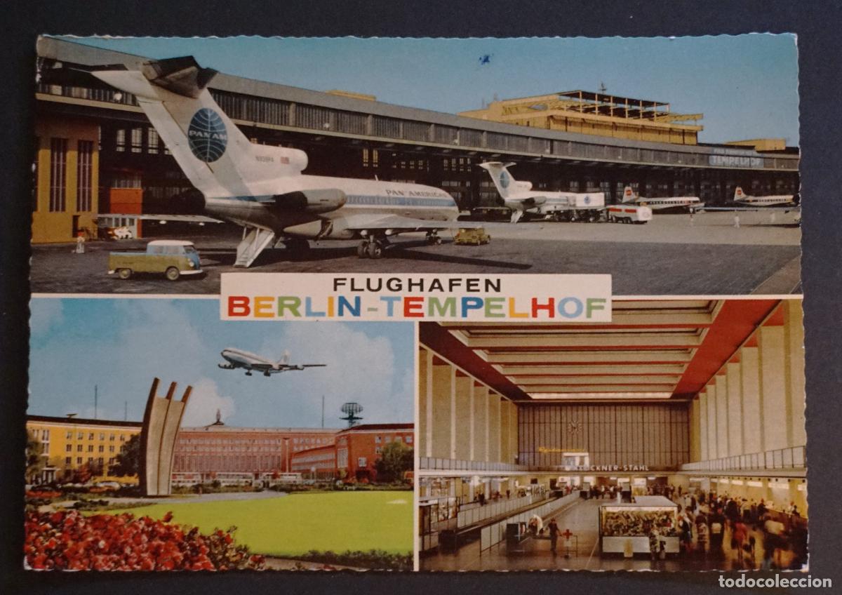 Postales: Aeropuerto de Tempelhof, Berlin, postal circulada con sello del a&ntilde;o 1969