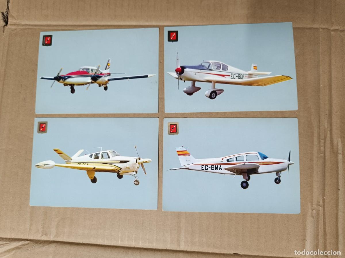 Postales: LOTE DE 4 ANTIGUAS POSTALES, AVIONETAS DEPORTIVAS, AERO CLUB BARCELONA SABADELL, AVION -S1
